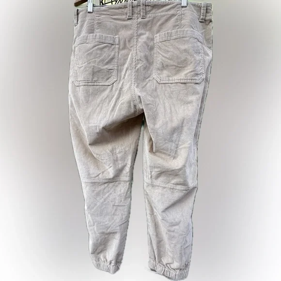 Banana Republic Khaki Corduroy Jogger Pants Preppy Zip Soft Luxe Comfort Sz 18 - Picture 5 of 10